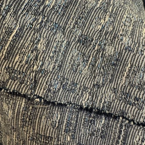 Kay Unger Sheath Dress Navy Blue Lace and Pewter Tweed Womens Size 12 - Picture 15 of 16